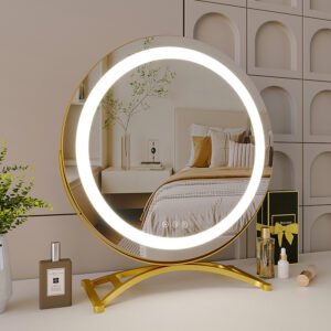 Round black dressing table light