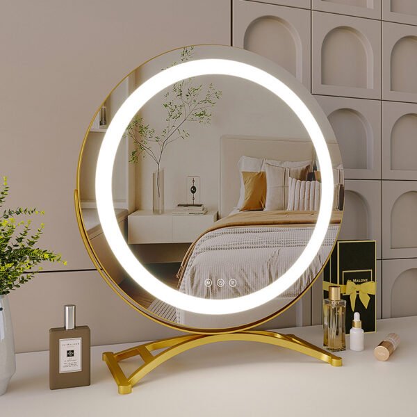 Round black dressing table light