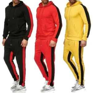 Men's 2 Piece Tracksuit Color Block Sweatsuit Stripes Casual