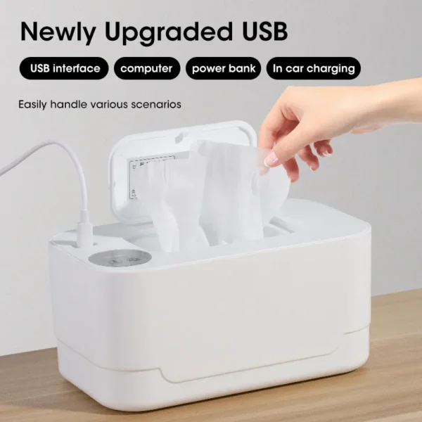 Baby Wet Towel Dispenser Portable USB Charger - Image 3