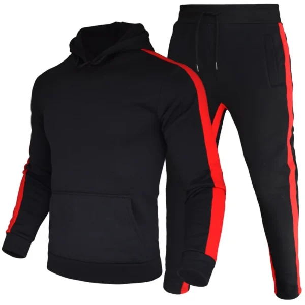 Men's 2 Piece Tracksuit Color Block Sweatsuit Stripes Casual - Image 4